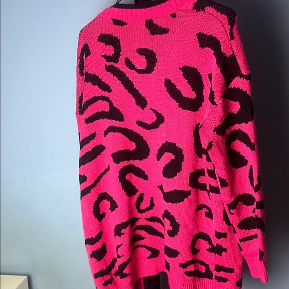 SHEIN Vibrant Pink and Black Cardigan - Picture 4 of 4